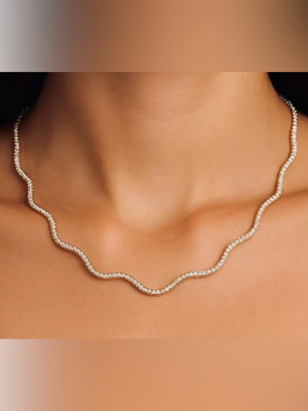 Anthropologie Squiggle Tennis Necklace. NWT